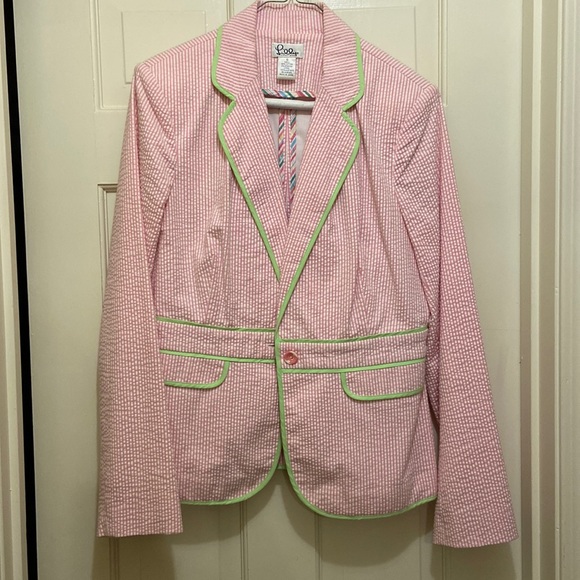 Lilly Pulitzer Other - Lilly Pulitzer seersucker pantsuit jacket and matching pant both Size 10